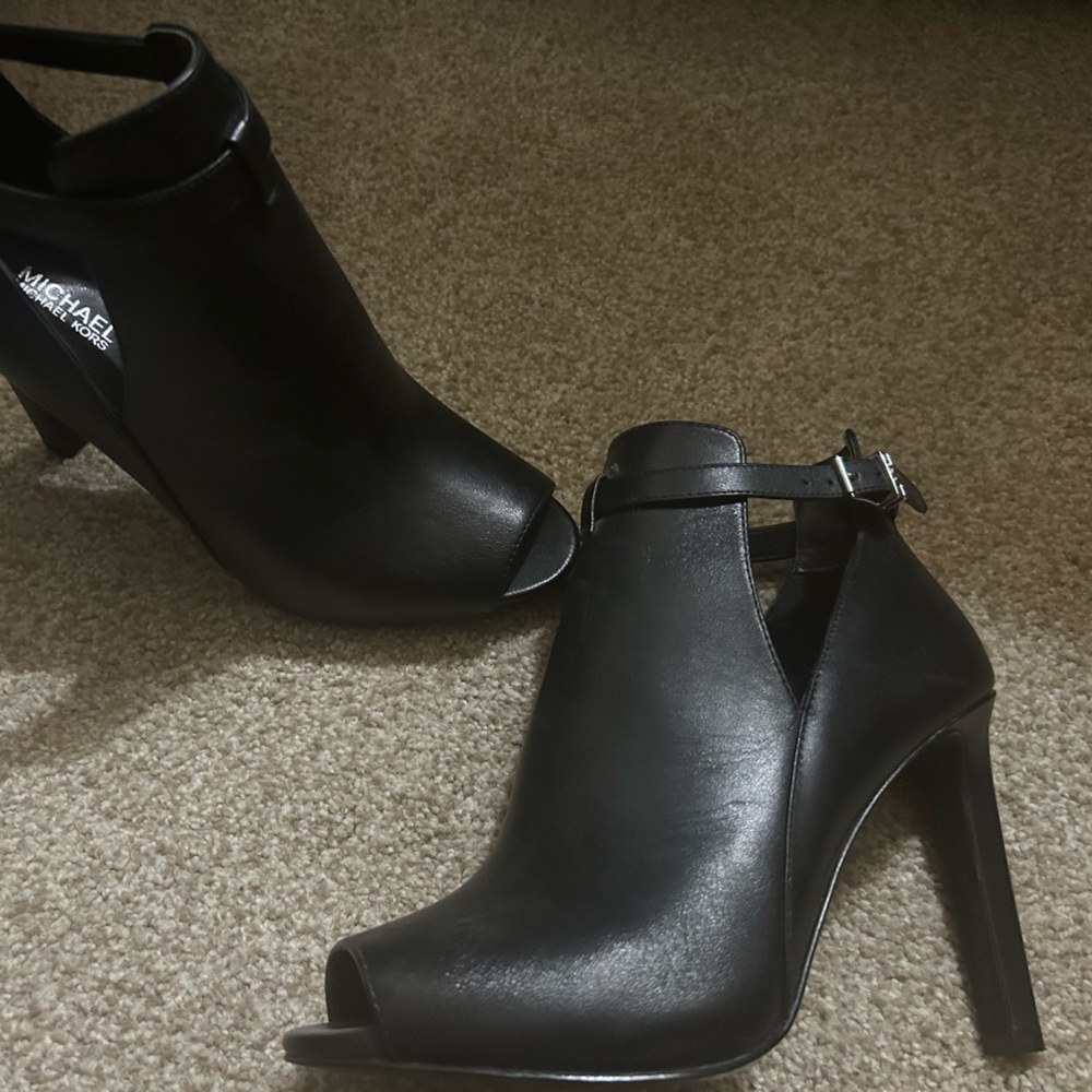 Michael Kors black leather booties, size 7.5
